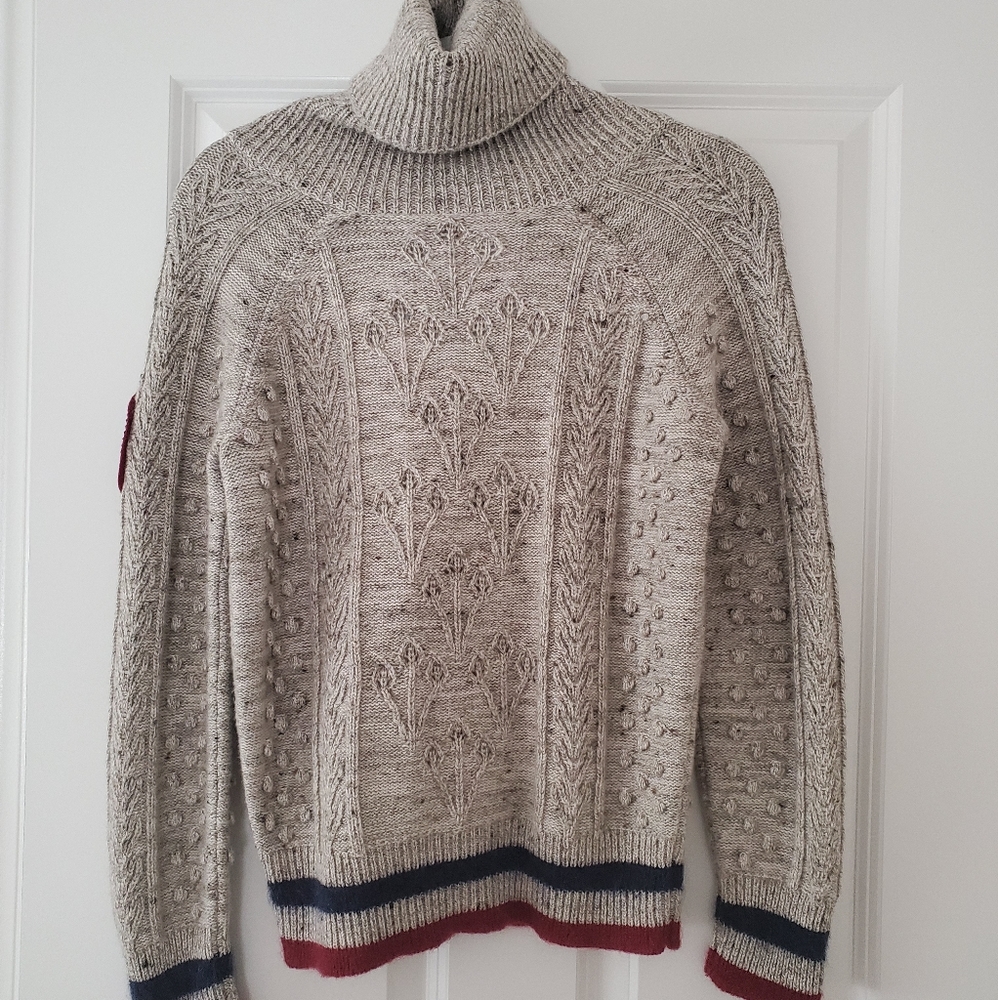 CHANEL vintage varsity style cashmere turtleneck